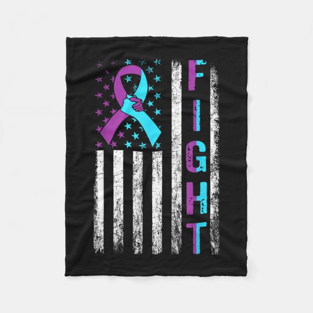 Kampfvorkommensbewusstsein amerikanisches Flaggenb Fleecedecke (Vorderseite)
