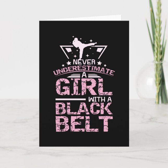 Kampsport Girl Black Belt Karte (Vorderseite)