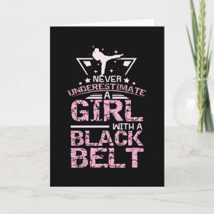 Kampsport Girl Black Belt Karte