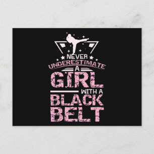 Kampsport Girl Black Belt Postkarte
