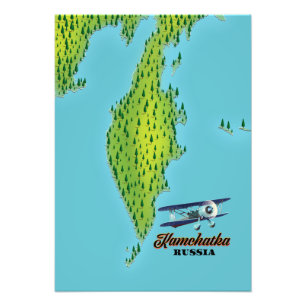 Kamtschatka Halbinsel Russland Reiseplan. Fotodruck