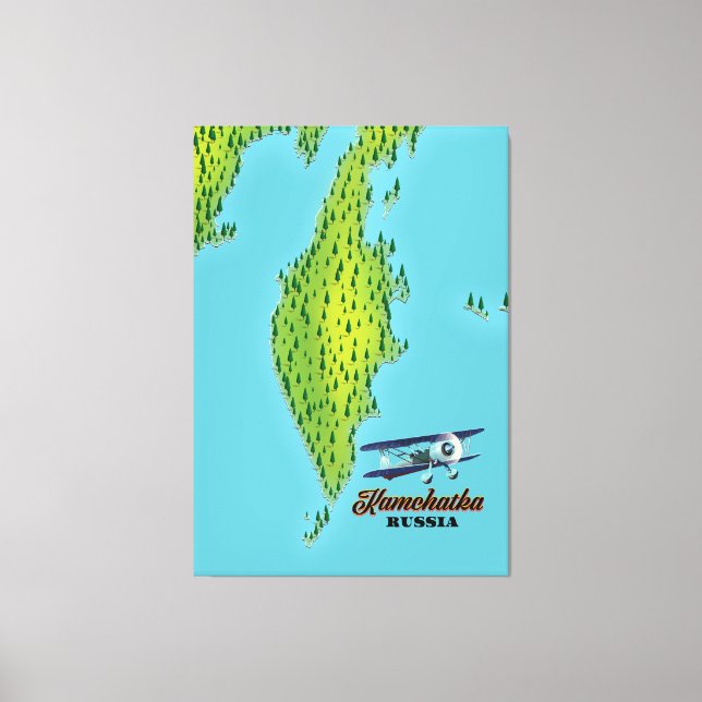 Kamtschatka Halbinsel Russland Reiseplan. Leinwanddruck (Vorderseite)