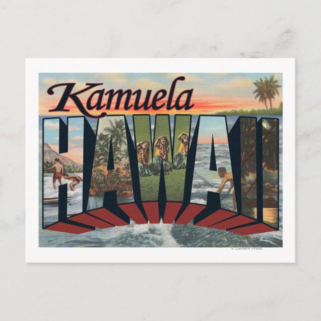 Kamuela, Hawaii - Große Briefszenen Postkarte (Vorderseite)
