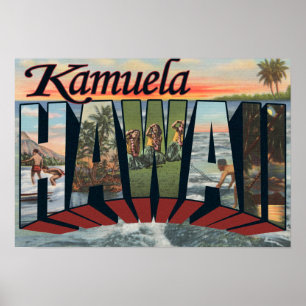 Kamuela, Hawaii - große Buchstabe-Szenen Poster