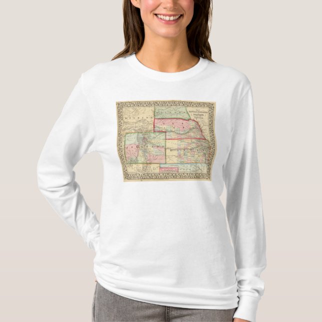 Kan, Neb, Colo Karte durch Mitchell T-Shirt (Vorderseite)