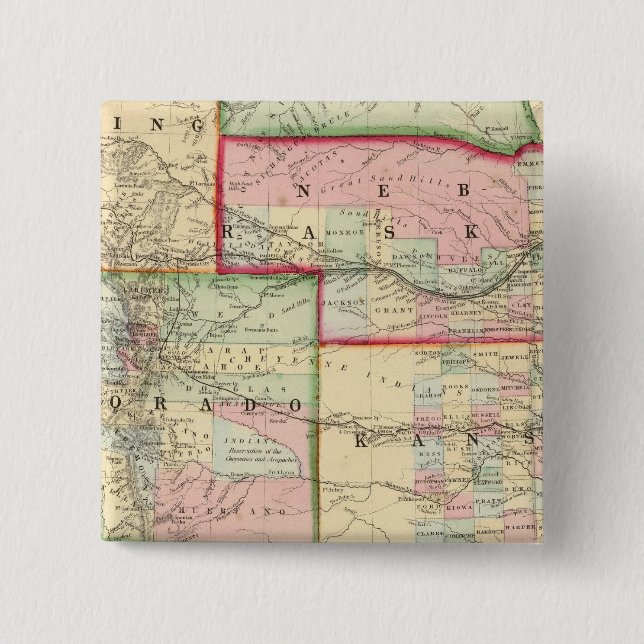 Kan, Neb, Colo Map by Mitchell Button (Vorderseite)