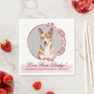 Kanaan Dog Wedding Napkins mit Hunde Foto Serviette