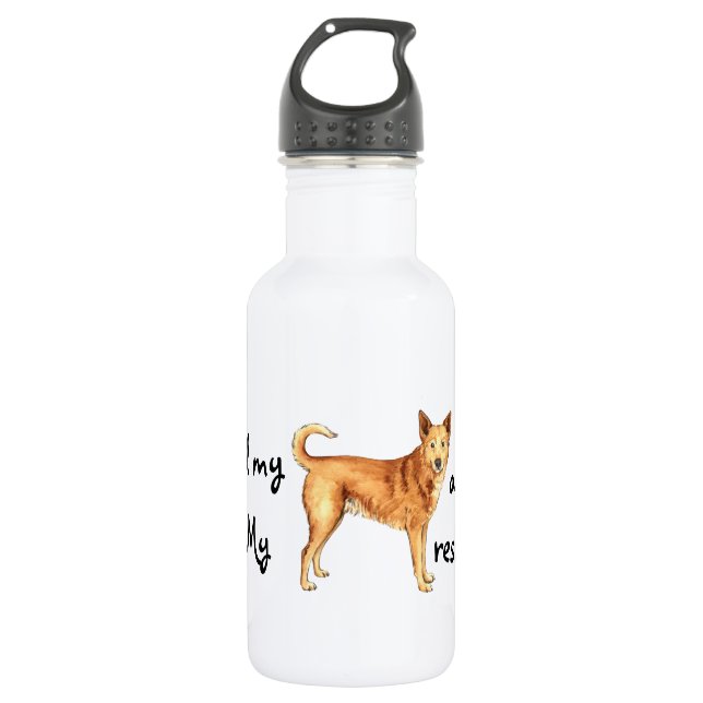 Kanaan Hund retten Edelstahlflasche (Vorderseite)
