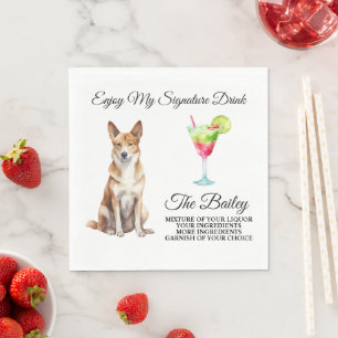 Kanaan Hund Unterschrift Drink Hochzeitstorte Serviette