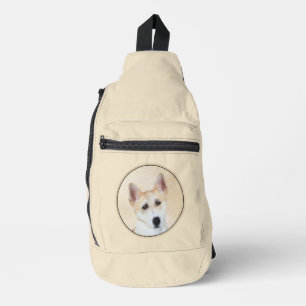 Kanaan Hunde Malerei Niedlich Original Hunde Kunst Crossbody Bag