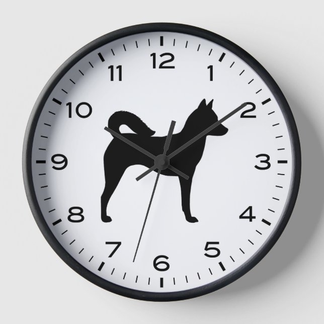 Kanaan Hunde Silhouette mit Nummern und Minuten Uhr (Vorderseite)