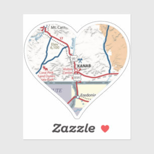 Kanab Utah Map Aufkleber