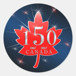 Kanada 150 Geburtstagsfeier Maple Leaf Runder Aufkleber
