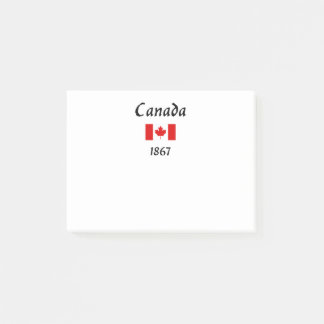 Kanada 1867 Altes Balthazar-Schriftart Flag Light- Post-it Klebezettel