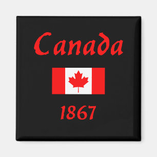 Kanada 1867 Old Balthazar Schriftart Flag Dunkle F Magnet