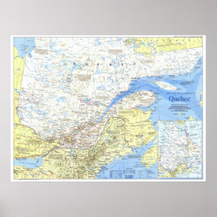 " Kanada: 1991 Quebec detaillierte MAP ... Poster