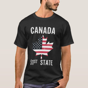 Kanada 51. Staat Lustige Amerikanische Flagge Ahor T-Shirt