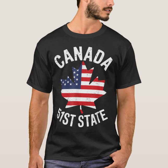 Kanada 51. Staat USA Flagge Kanada 51. Staat Vinta T-Shirt (Vorderseite)