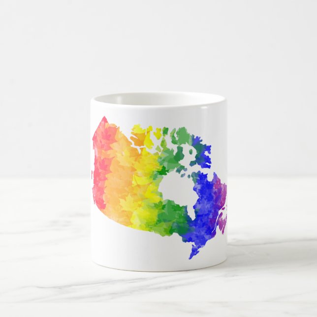 Kanada-Ahorn-Blatt-Regenbogen-Stolzkarten-Tasse Tasse (Mittel)