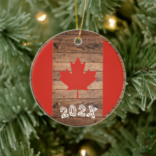 Kanada-Ahornblatt-Flagge Benutzerdefinierter Name  Keramik Ornament