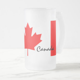 Kanada-Ahornblatt-Flaggenfarben Mattglas Bierglas