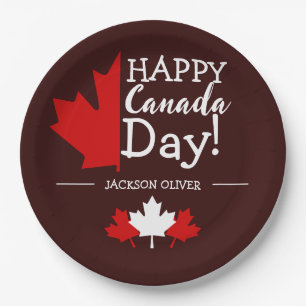 Kanada Ahornleaf, Happy Canada Tag, 1. Juli Pappteller