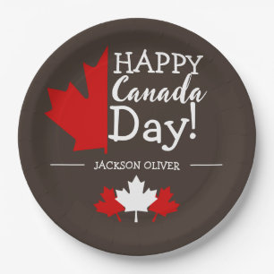 Kanada Ahornleaf, Happy Canada Tag, 1. Juli Pappteller