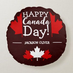 Kanada Ahornleaf, Happy Canada Tag, 1. Juli Rundes Kissen