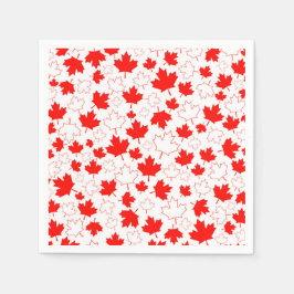 Kanada Ahornleaf Red White Random Muster Serviette