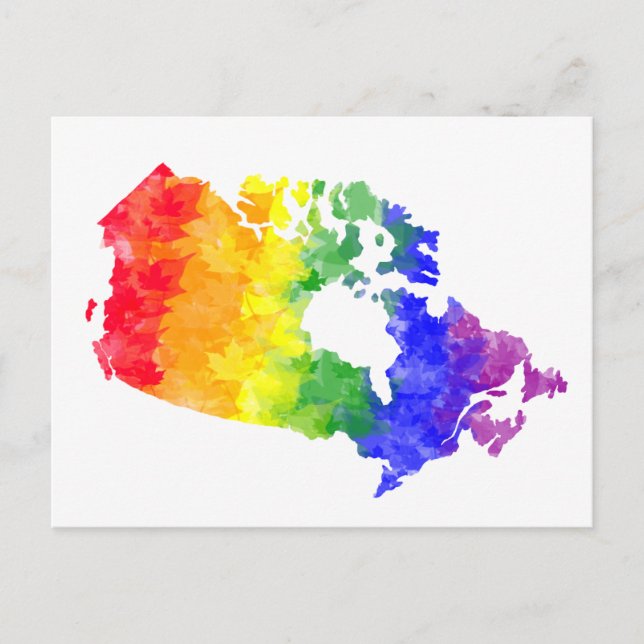 Kanada Ahornleaf Regenbogen Pride Postkarte (Vorderseite)