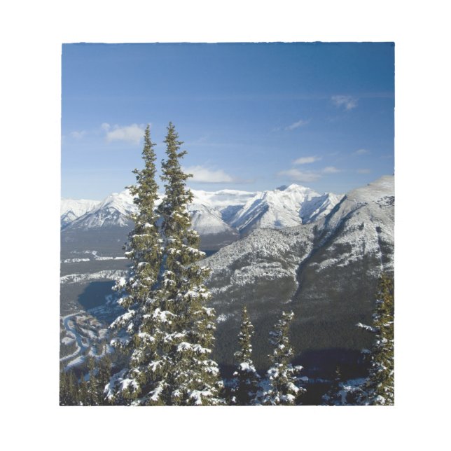 Kanada, Alberta, Banff. Aussicht auf das Bow-Tal Notizblock (Vorderseite)