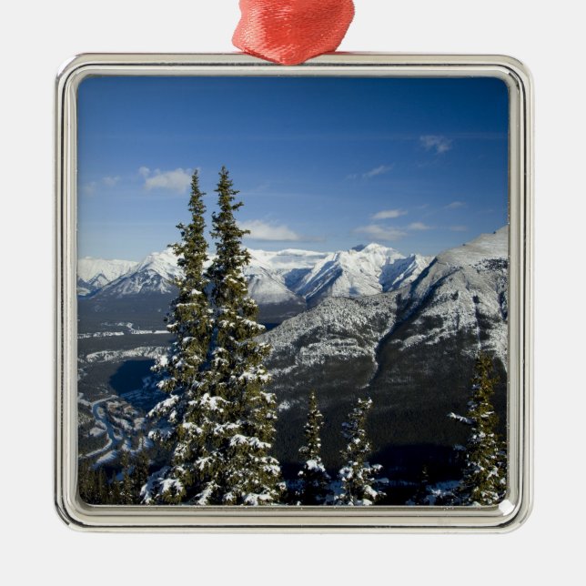 Kanada, Alberta, Banff. Aussicht auf das Bow-Tal Silbernes Ornament (Vorne)