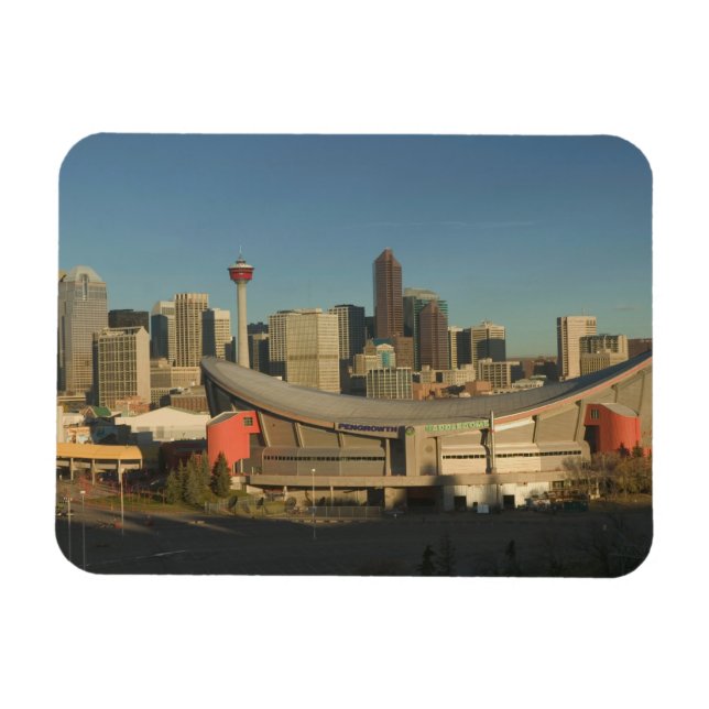 Kanada, Alberta, Calgary: City Skyline ab 3 Uhr Magnet (Horizontal)