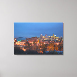 Kanada, Alberta, Calgary: Stadt-Skyline von 4 Leinwanddruck