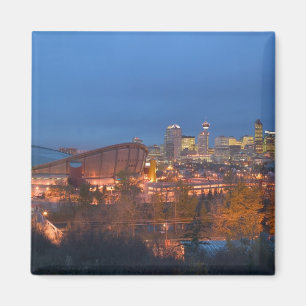 Kanada, Alberta, Calgary: Stadt-Skyline von 4 Magnet