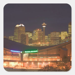 Kanada, Alberta, Calgary: Stadt-Skyline von Quadratischer Aufkleber