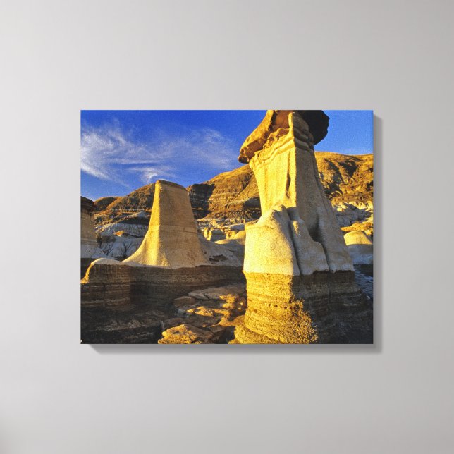 Kanada, Alberta, Drumheller. Hoodoos. Leinwanddruck (Vorderseite)