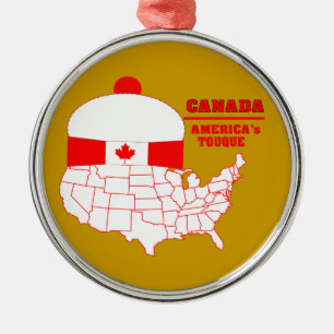 Kanada - Amerikas cooles Tuque Silbernes Ornament