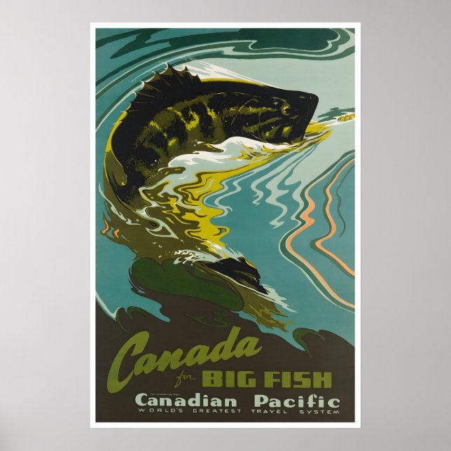 Kanada-Angler-Reiseplakat Retro-Kunst Poster (Vorne)