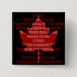 Kanada Anthem Button Canada Souvenirs Canada Gift