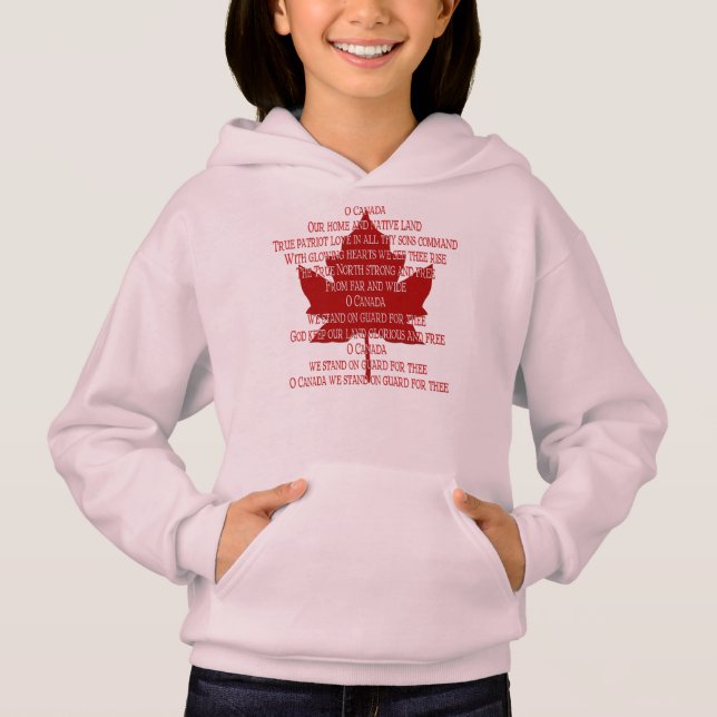 Kanada Anthem Hoodie Kid's Souvenir Canada Shirts (Vorderseite)