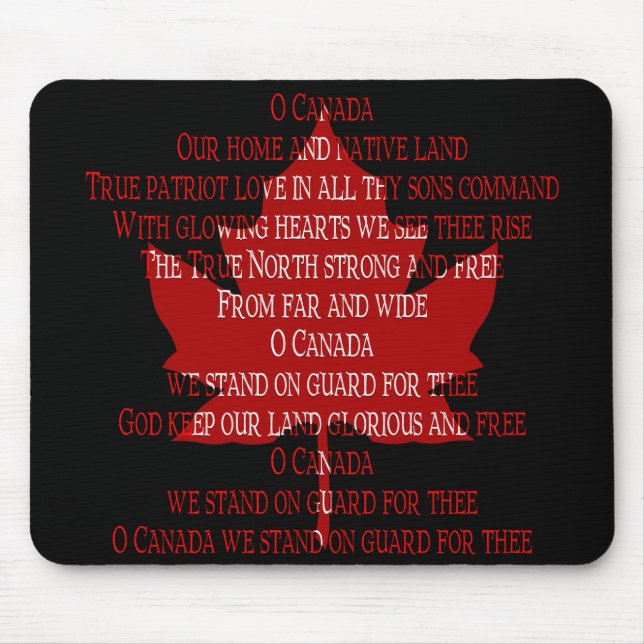 Kanada Anthem Mousepad Canada Maple Leaf Mousepad (Vorne)