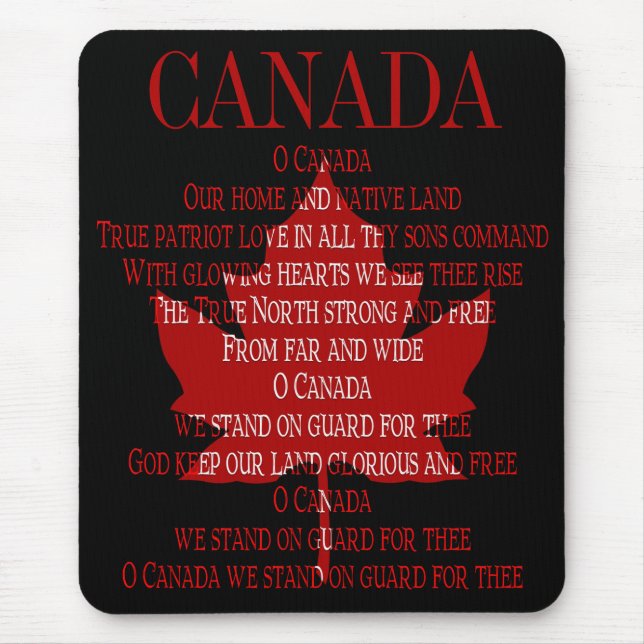 Kanada Anthem Mousepad Canada Maple Leaf Mousepad (Vorne)