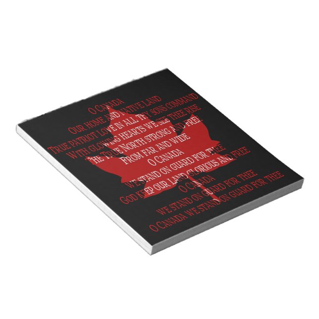 Kanada Anthem Souvenir Notepad Kanada Geschenke Notizblock (angewinkelt)
