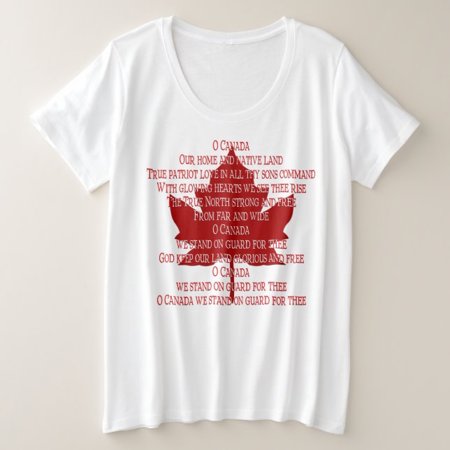 Kanada Anthem T - Shirt Plus Size Canada Shirt (Design vorne)