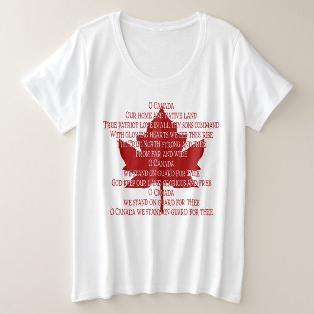 Kanada Anthem Women's Shirt Plus Size Canada Shirt (Design vorne)