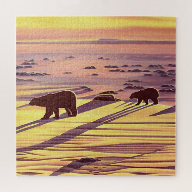 Kanada Art Puzzles - Landschaftspuzzles für Eisbär (Horizontal)