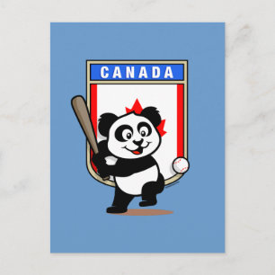 Kanada Baseball Panda Postkarte