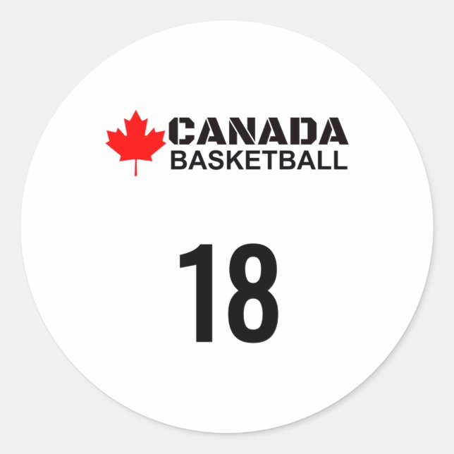 Kanada Basketball Nummer 18 Design Geschenkidee Runder Aufkleber (Vorderseite)