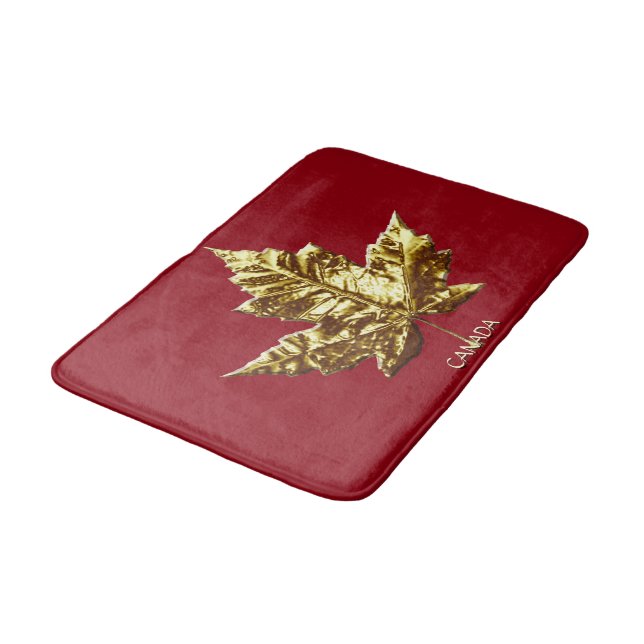 Kanada Bath Mat Gold Custom Canada Souvenir Dekor Badematte (Schrägansicht)